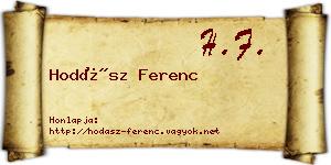 Hodász Ferenc névjegykártya