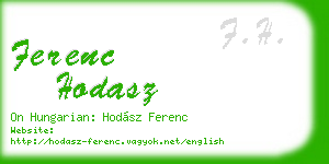 ferenc hodasz business card